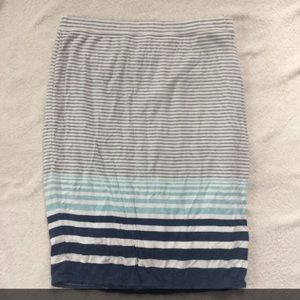 Navy cotton pencil skirt